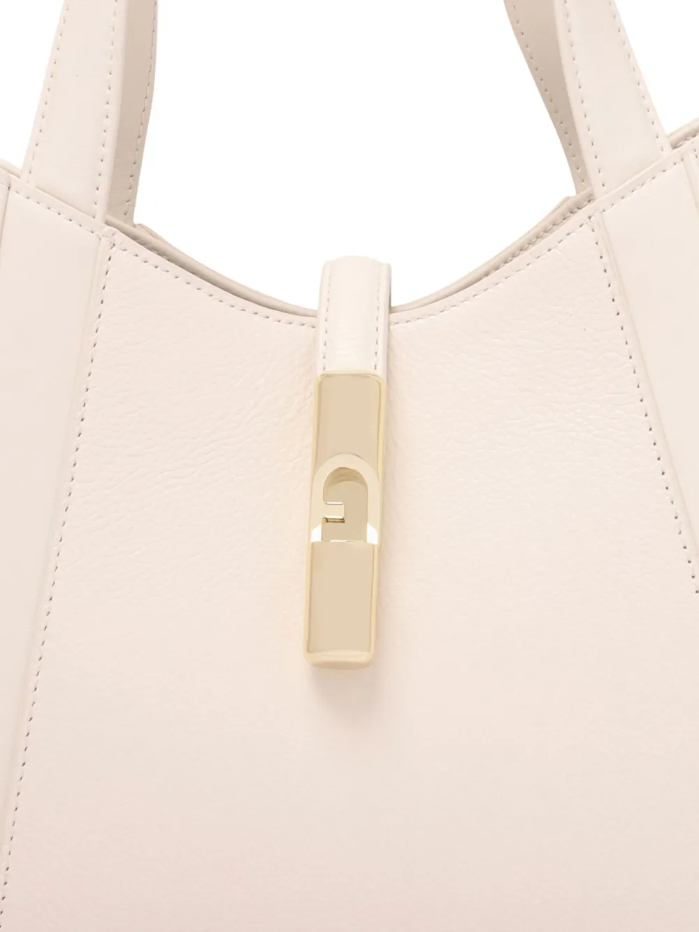 Furla Goccia shopper met gewelfde gesp Beige