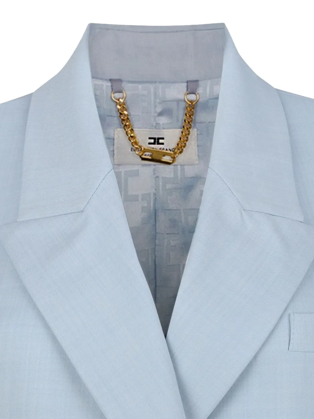 Elisabetta Franchi Cool Belted Wrap-effect Suit In Blue