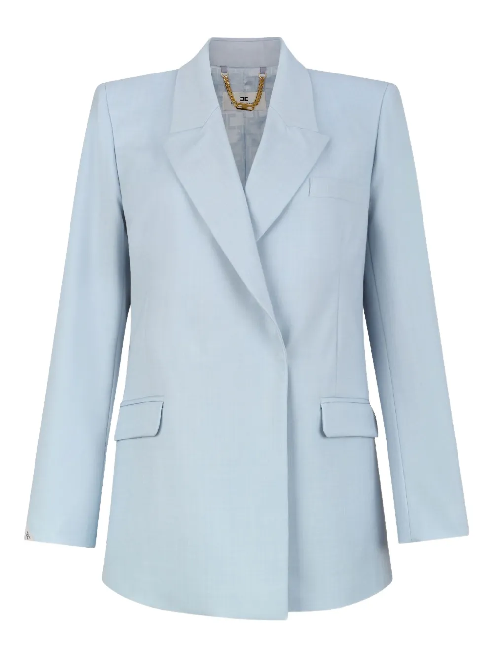 Elisabetta Franchi Cool Belted Wrap-effect Suit In Blue