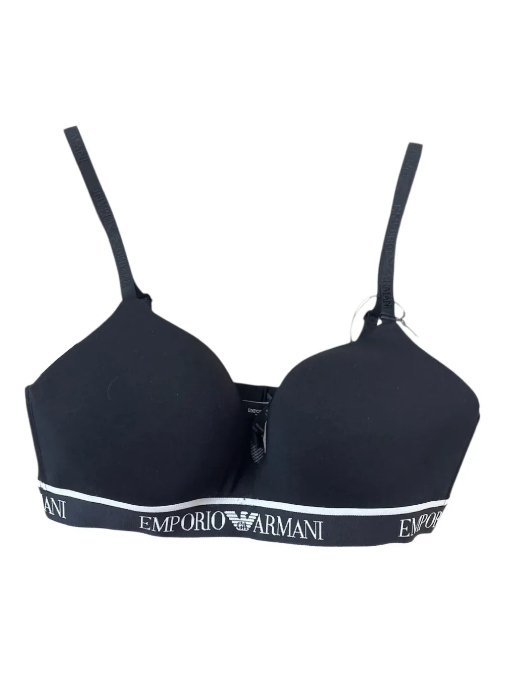 Emporio Armani Logo-band Bra In Black