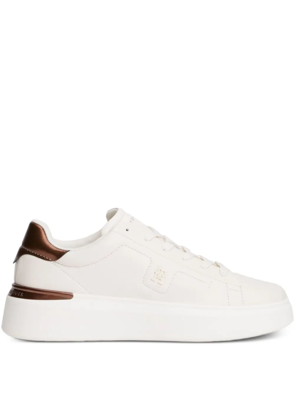 Tommy Hilfiger logo leather sneakers | White | Image 1