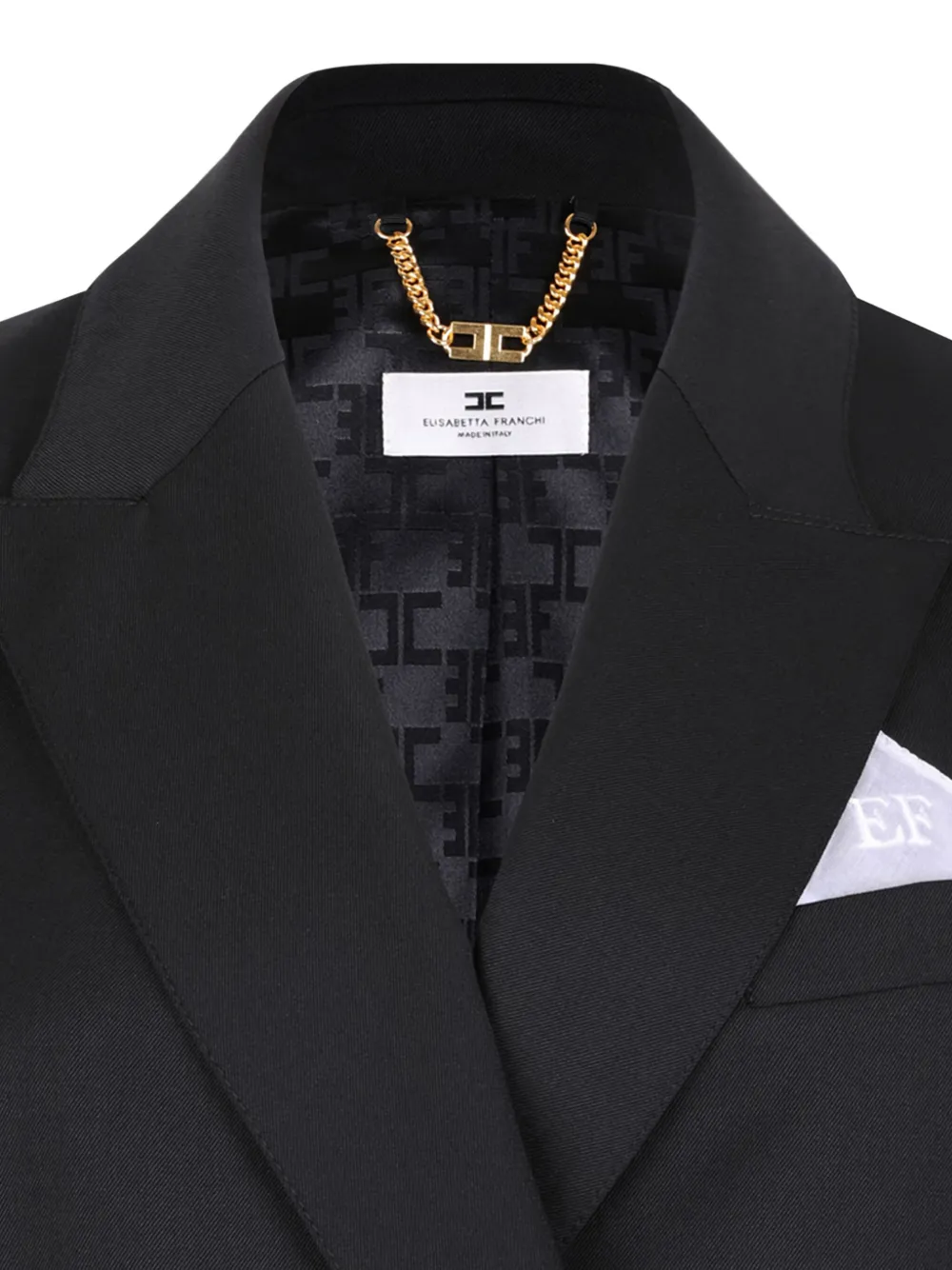 Elisabetta Franchi Blazer met dubbele rij knopen en doodskop knopen Zwart
