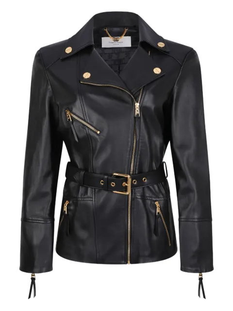 Elisabetta Franchi belted leather jacket
