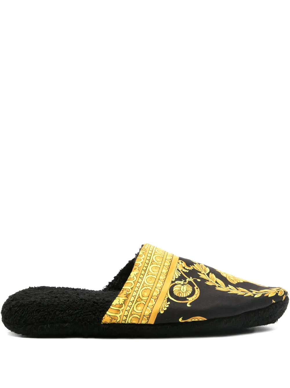 Versace Home baroque-print slippers Black