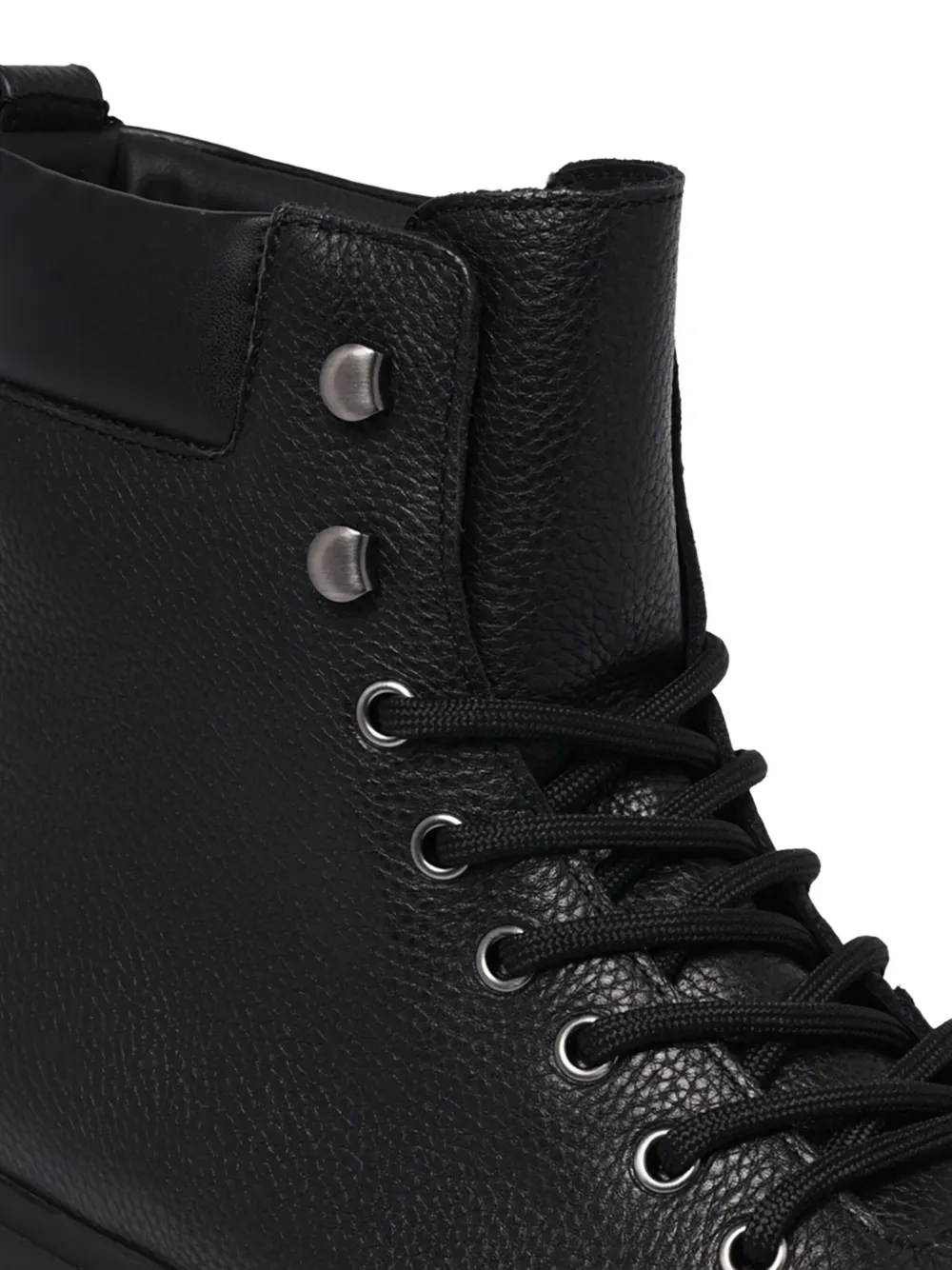 Calvin Klein Leren veterlaarzen Zwart