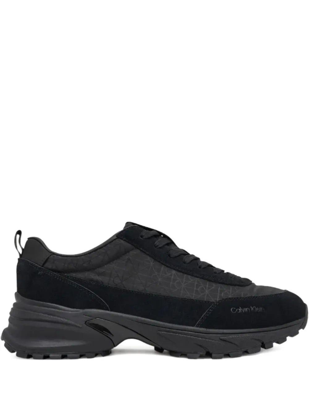 Calvin Klein monogram suede lace-up sneakers Black