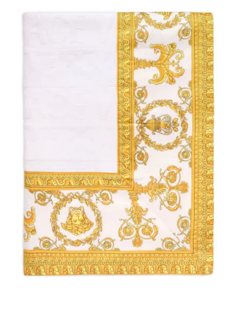 Versace Home baroque-border cotton beach towel