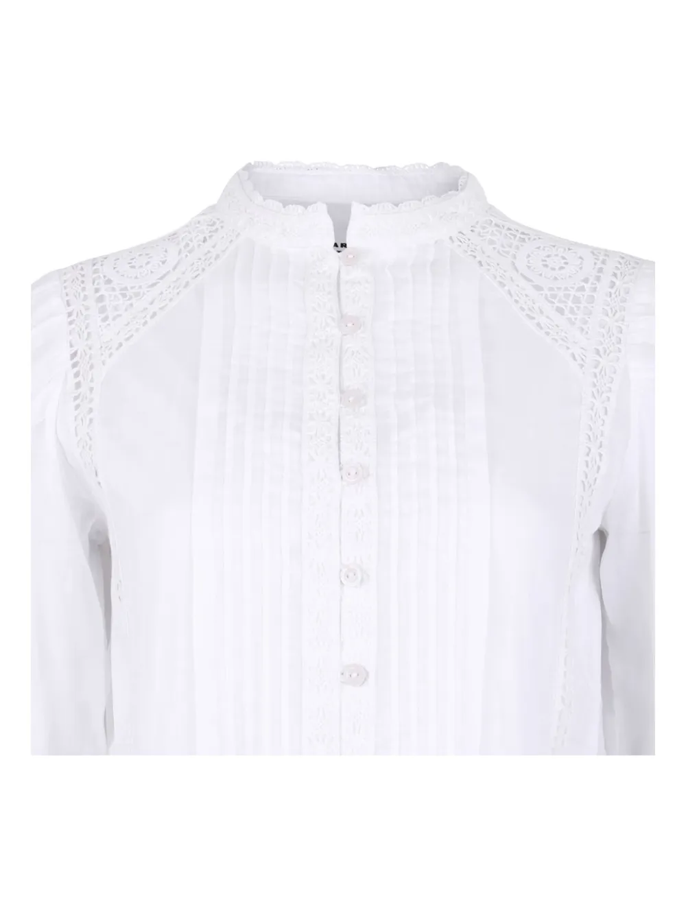 ISABEL MARANT lace-trimmed pleated shirt Wit