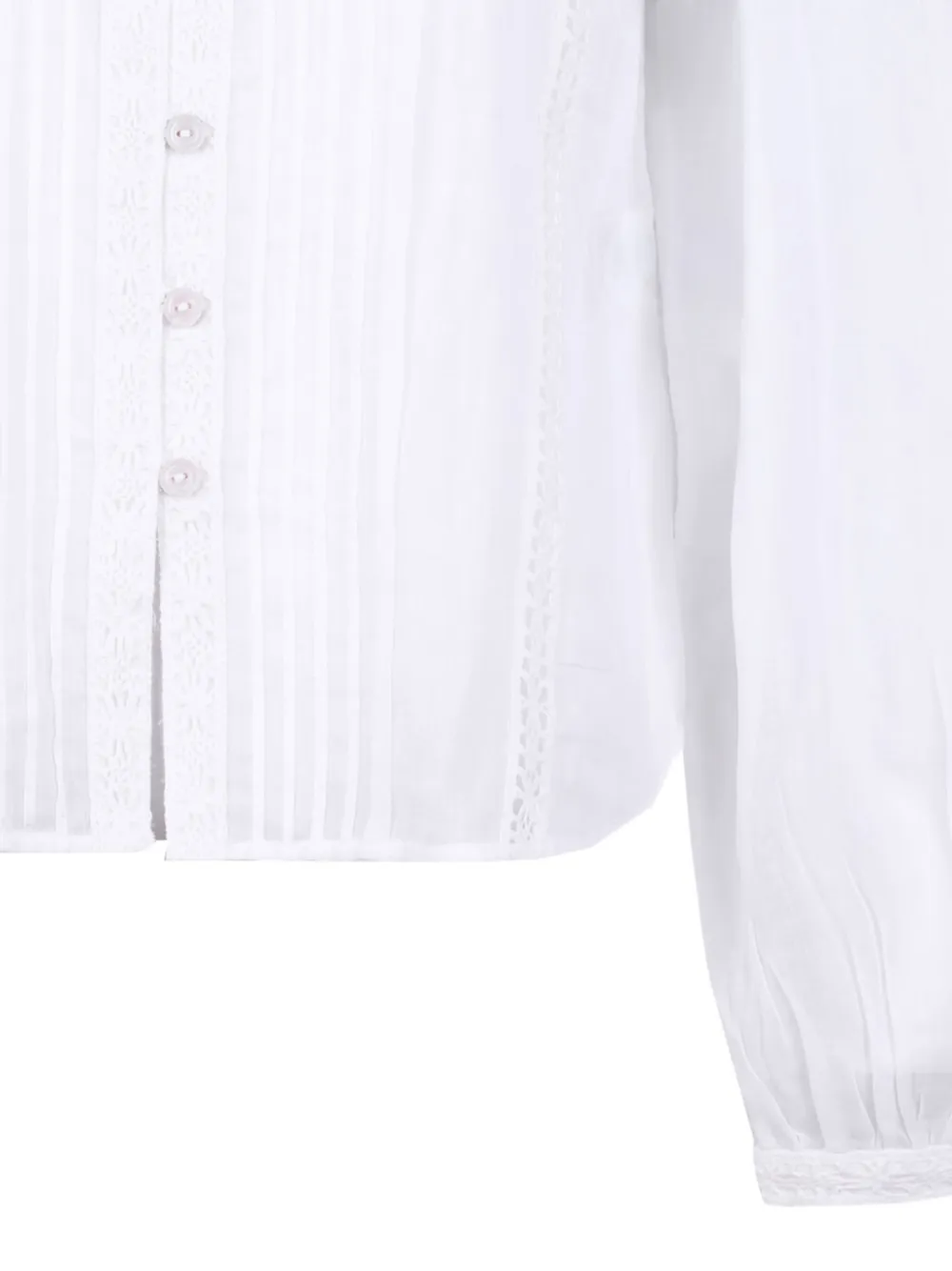 ISABEL MARANT lace-trimmed pleated shirt Wit