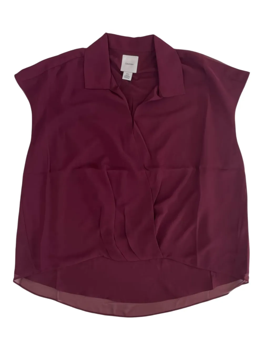 Calvin Klein Collared Blouse In Purple