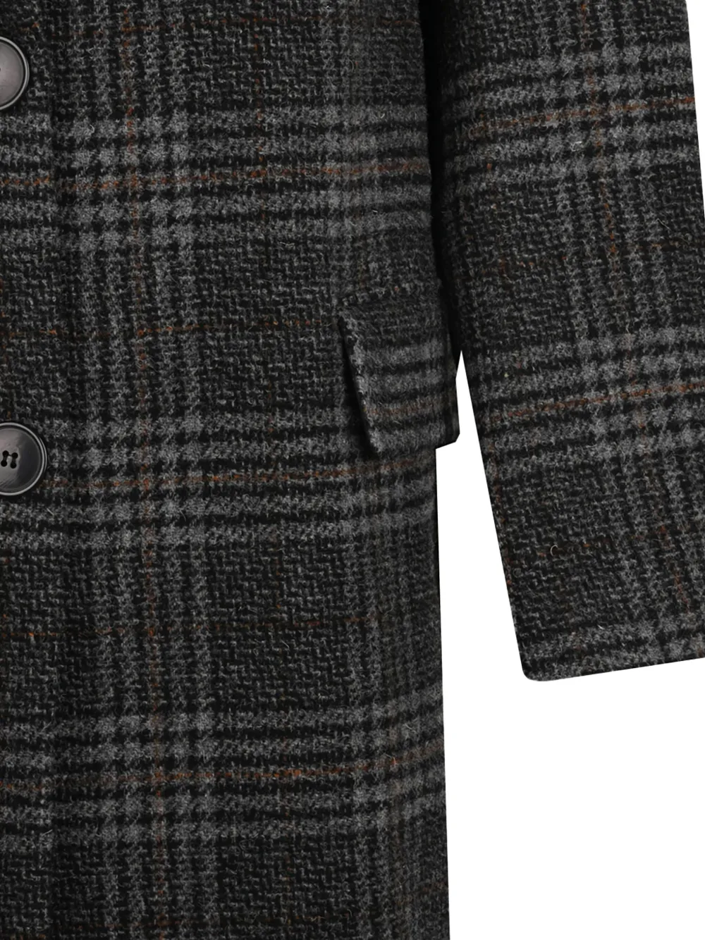ISABEL MARANT Geruite mantel met enkele rij knopen Grijs