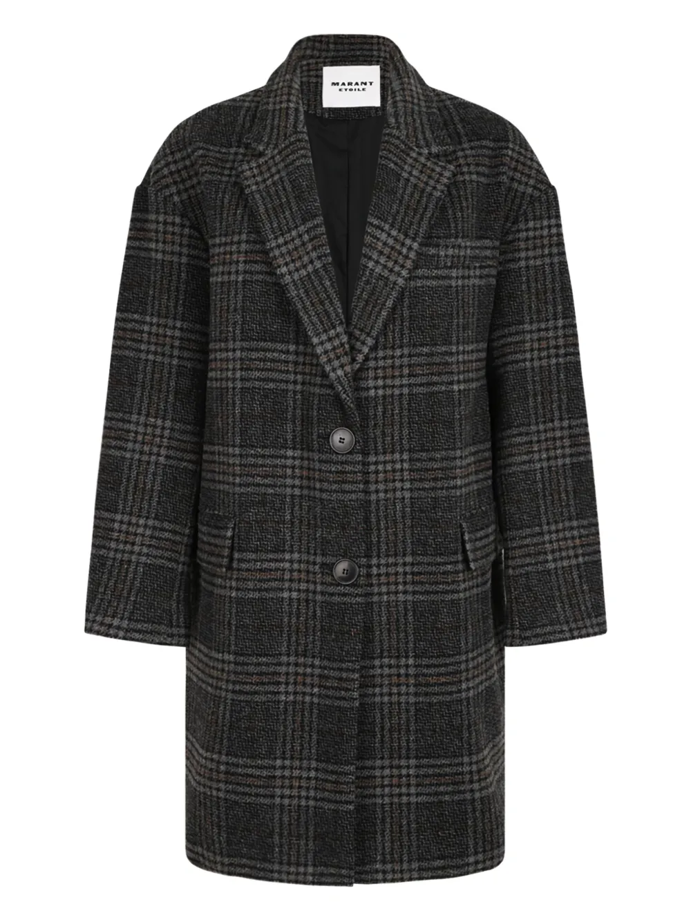 Isabel Marant Checked Wool Single-breasted Coat In Gray
