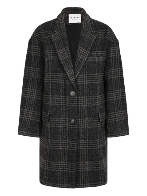 ISABEL MARANT checked wool single-breasted coat