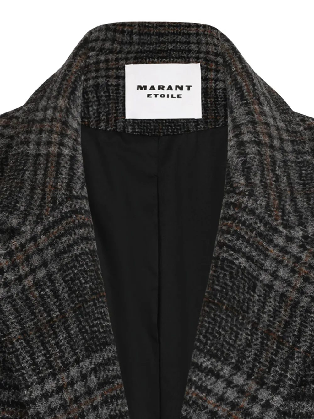 ISABEL MARANT Geruite mantel met enkele rij knopen Grijs