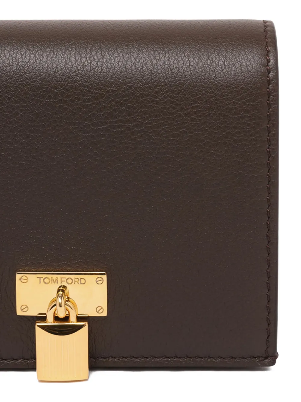 TOM FORD padlock leather wallet Bruin