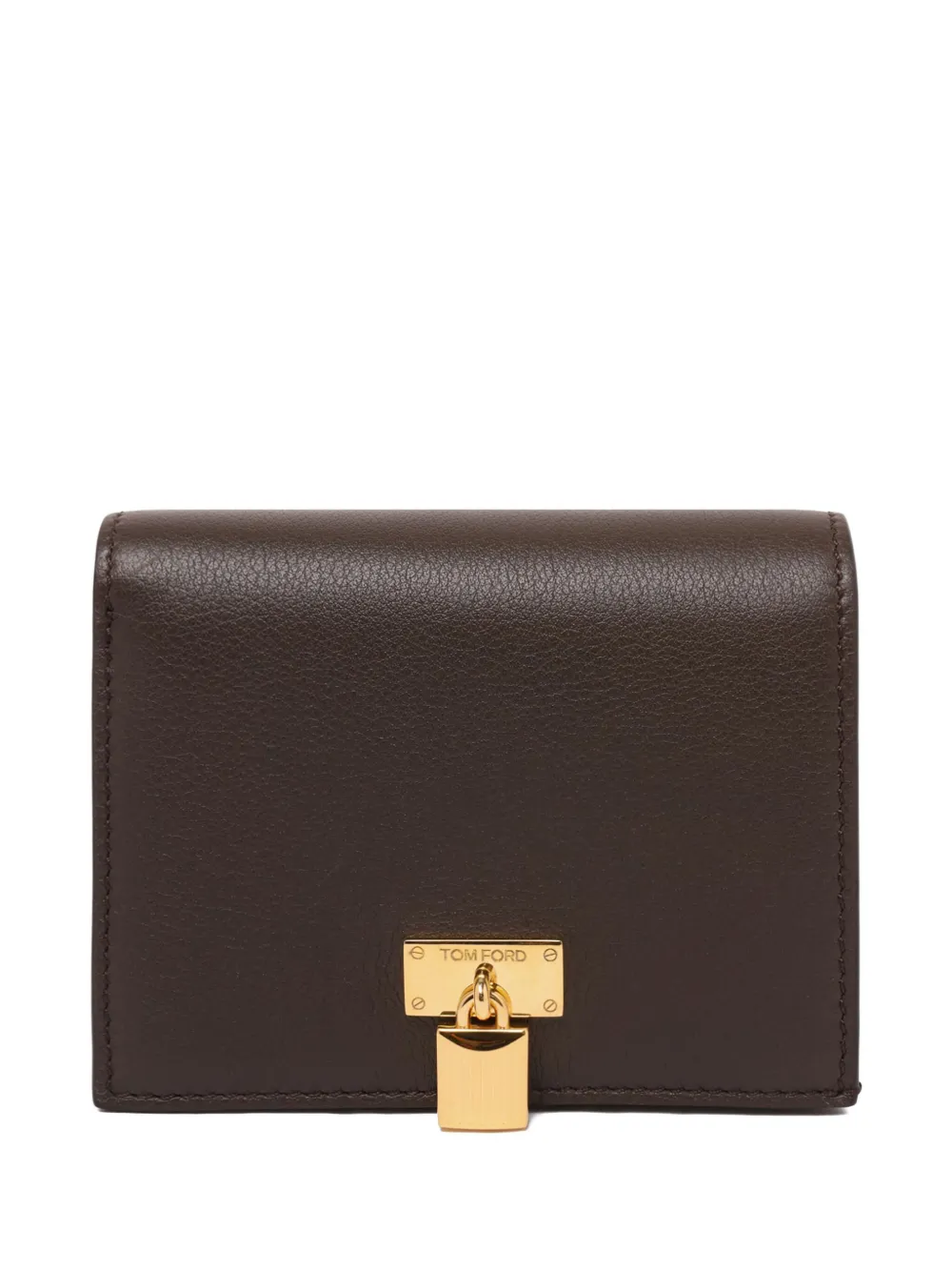 TOM FORD padlock leather wallet Bruin