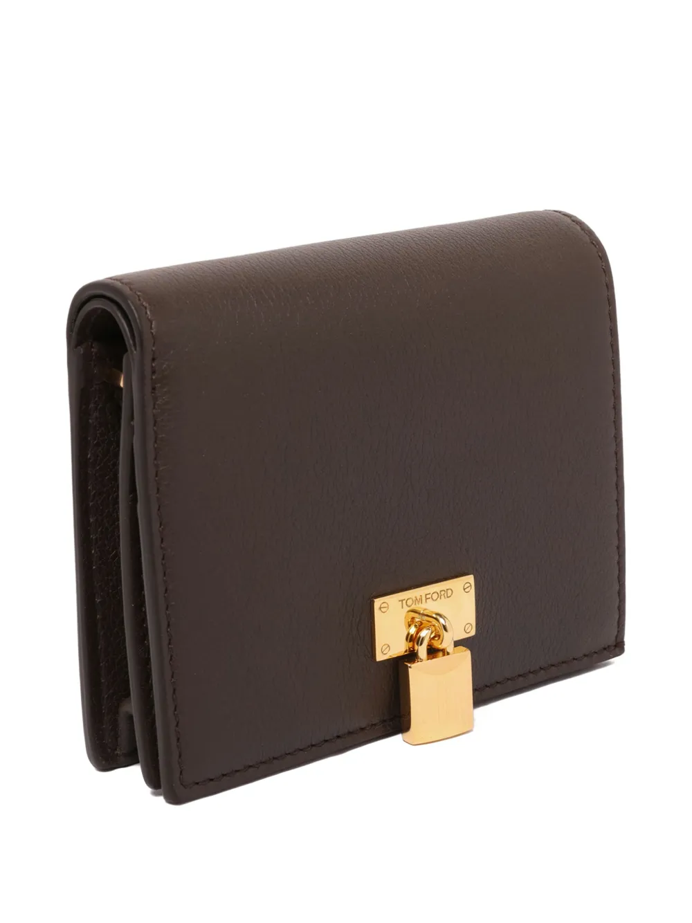 TOM FORD padlock leather wallet Bruin