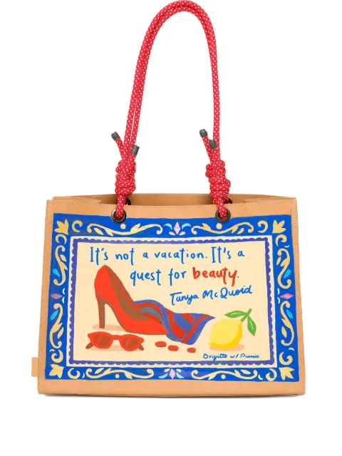 Brigitte hand-painted rope-handle bag
