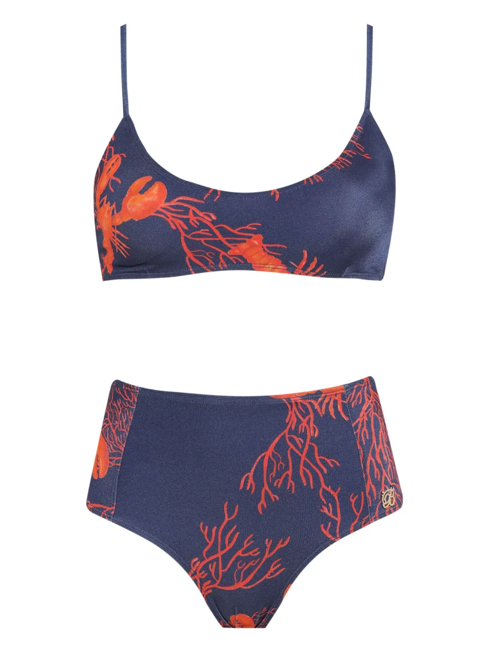 Brigitte coral-print bikini | Blue | Image 1
