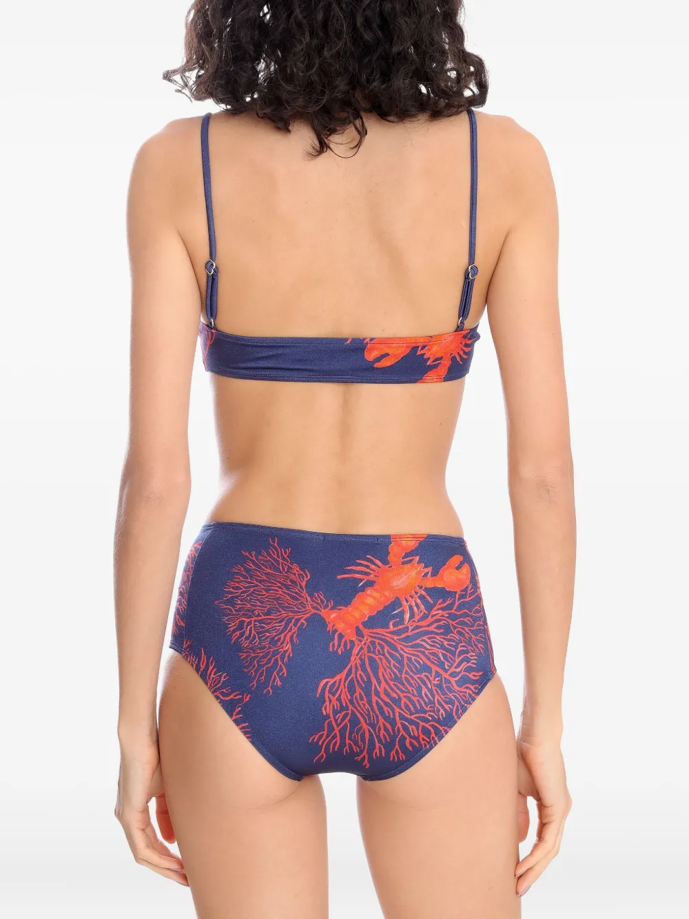 Brigitte Bikini met koraalprint Blauw