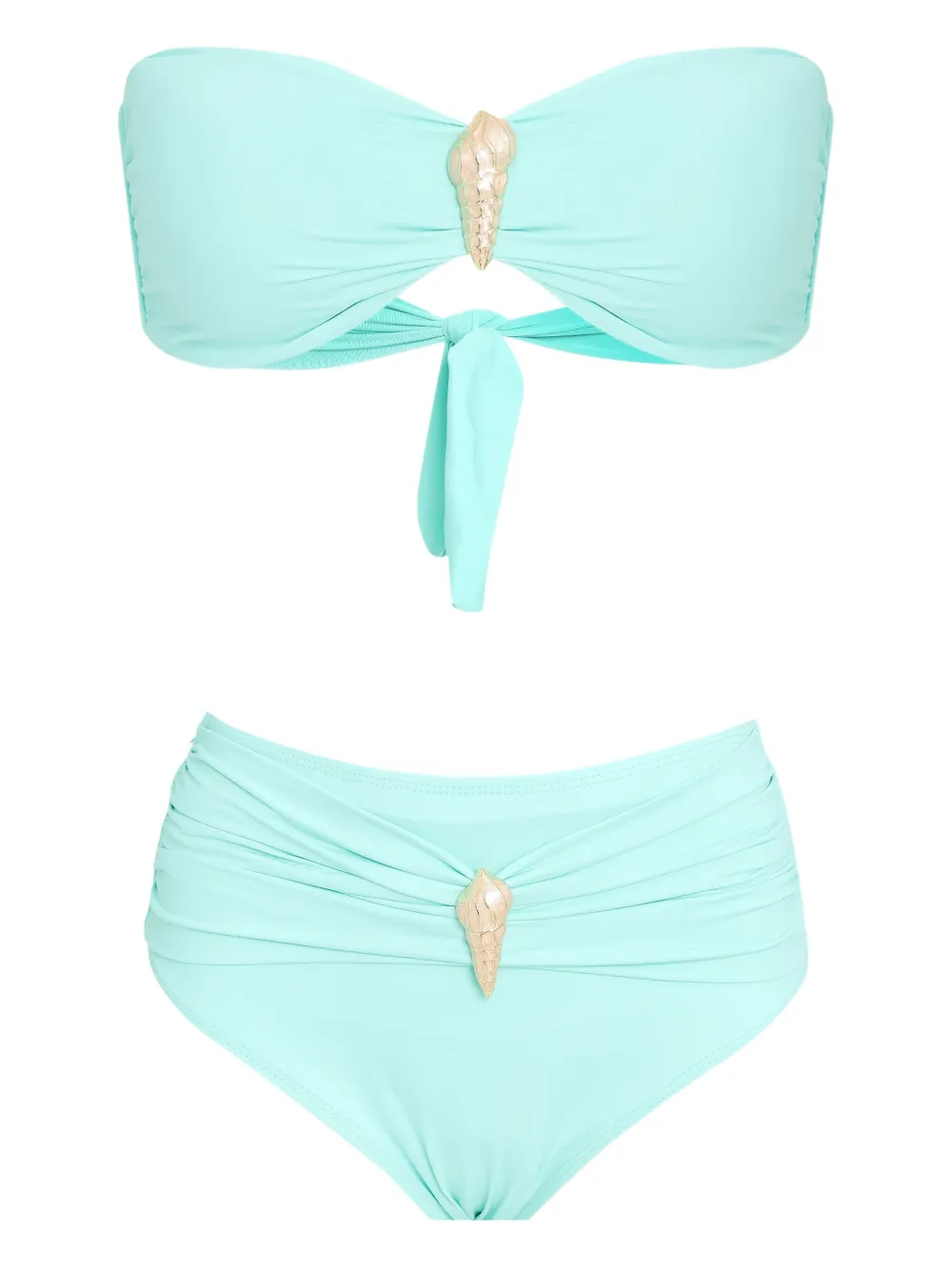 Brigitte shell-embellished bikini Blauw