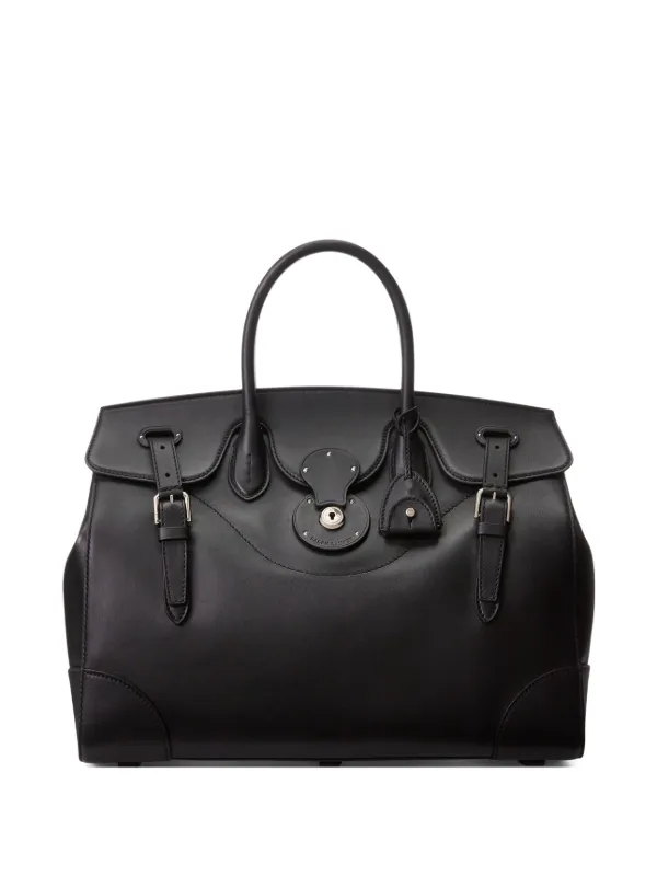 Ralph Lauren Collection Ricky Buckle-detail Leather Bag in Black