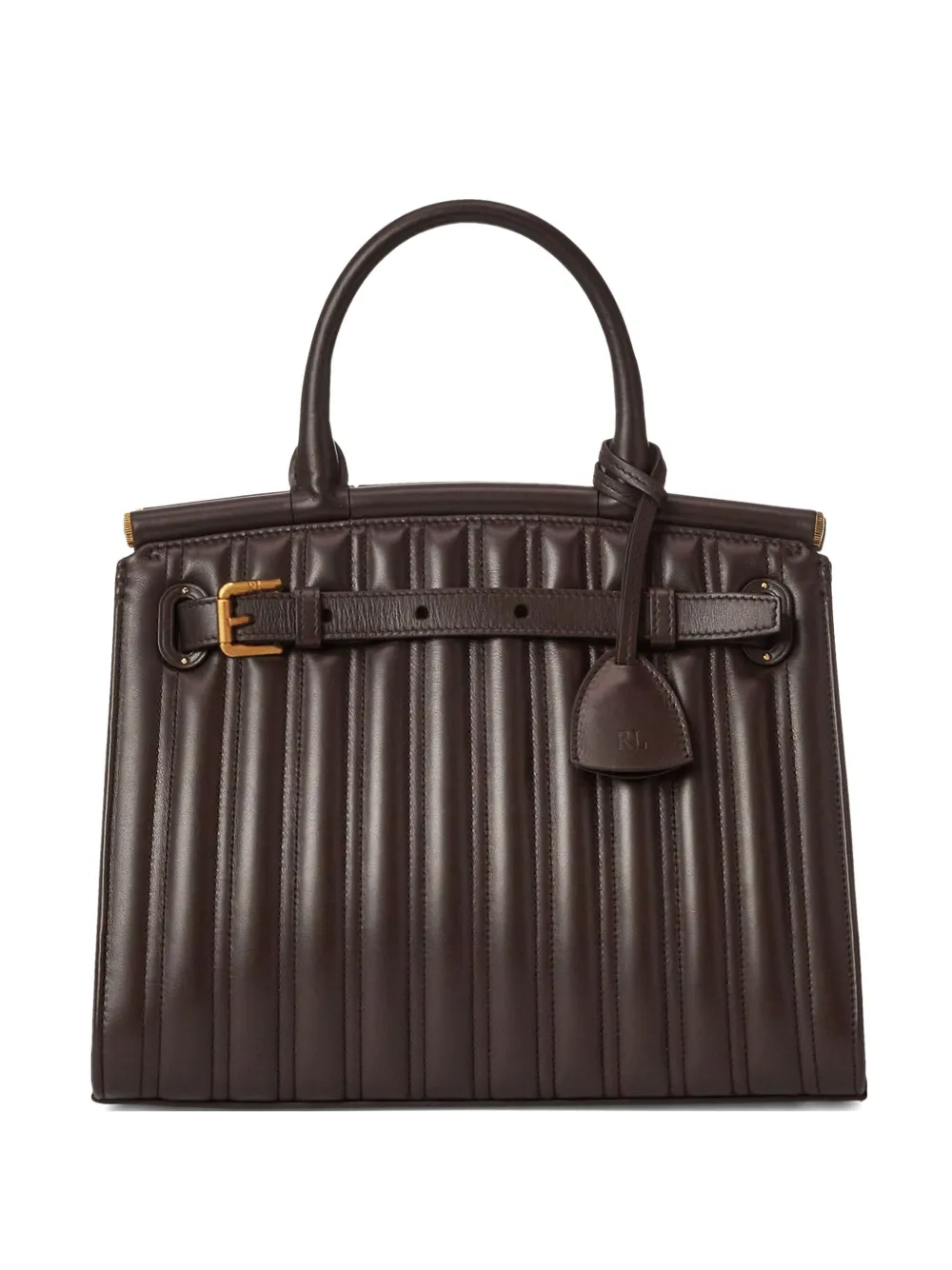 Ralph Lauren Collection sac à main RL50 médium à design matelassé | marron | Image 1