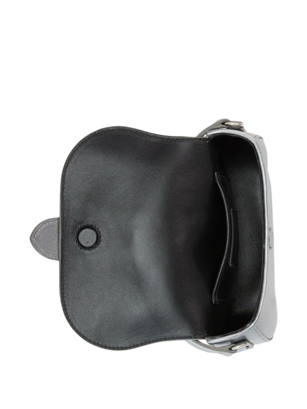 Ralph Lauren Wellington Buckle-detail Leather Cross Body Bag In Silver