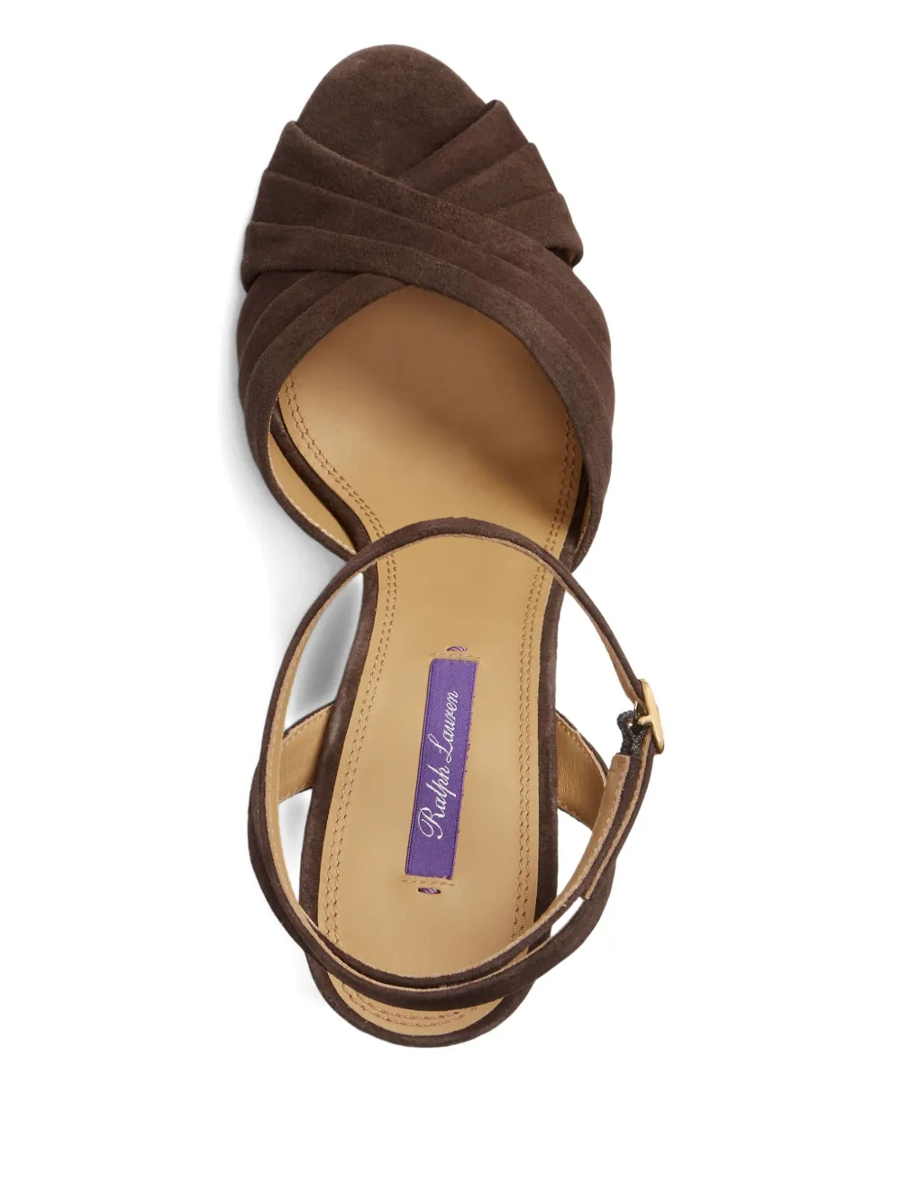 Ralph Lauren Collection Geplooide stiletto sandalen Bruin