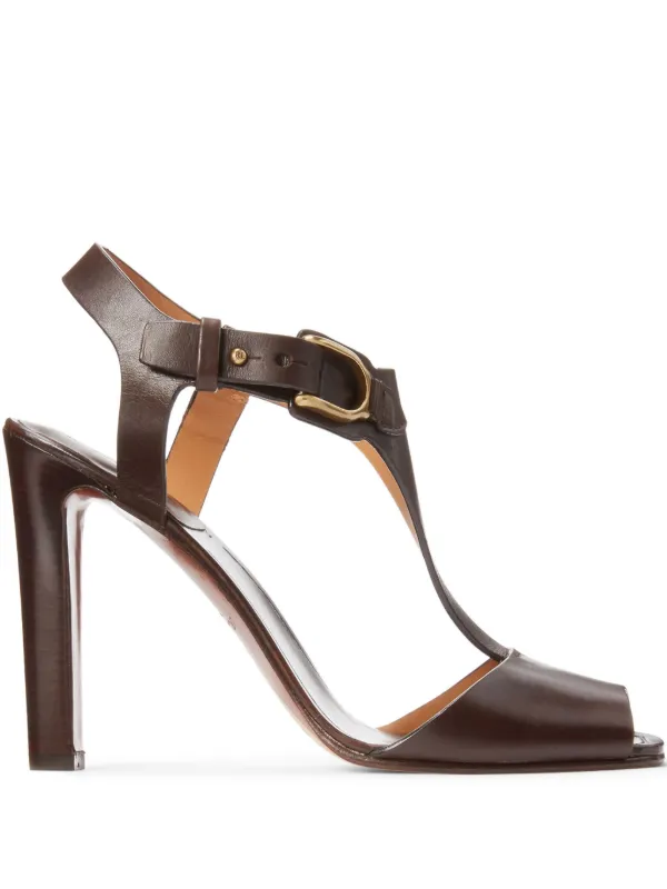 Ralph Lauren Collection 100mm Emilie Sandals in Brown