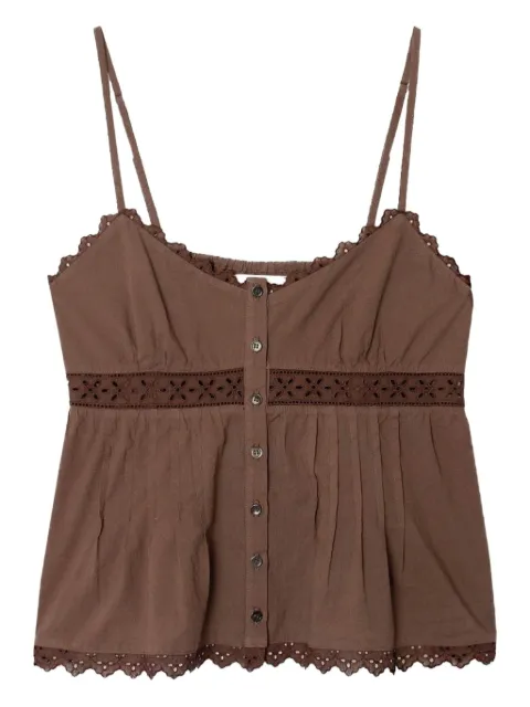 Xirena lace-trimmed sleeveless shirt