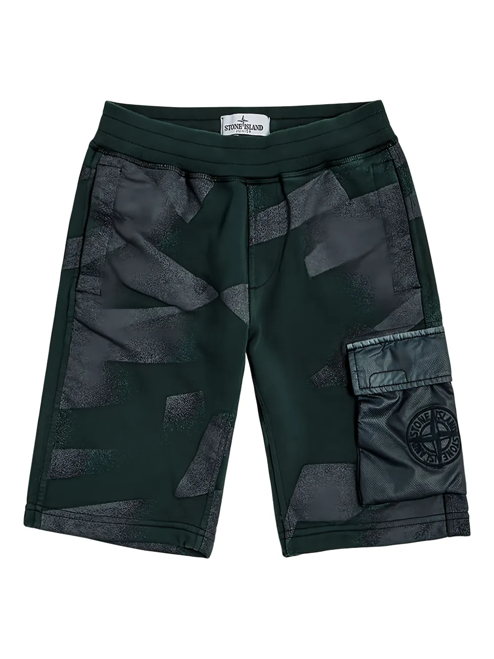 Stone Island Junior Compass-motif cargo shorts Groen