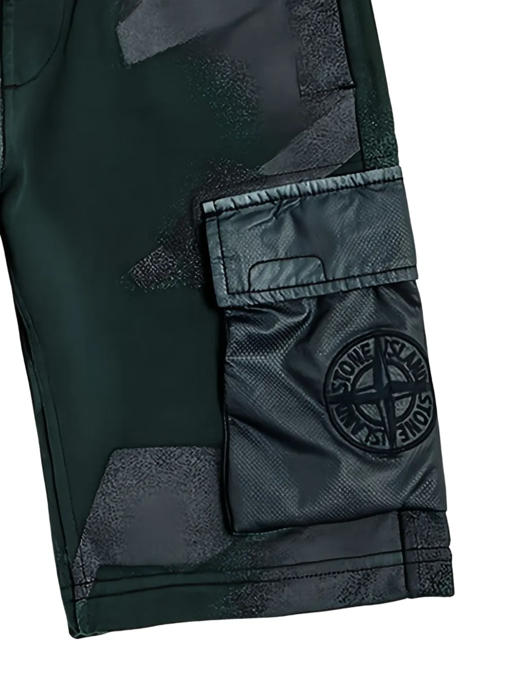 Stone Island Junior Compass-motif cargo shorts Groen