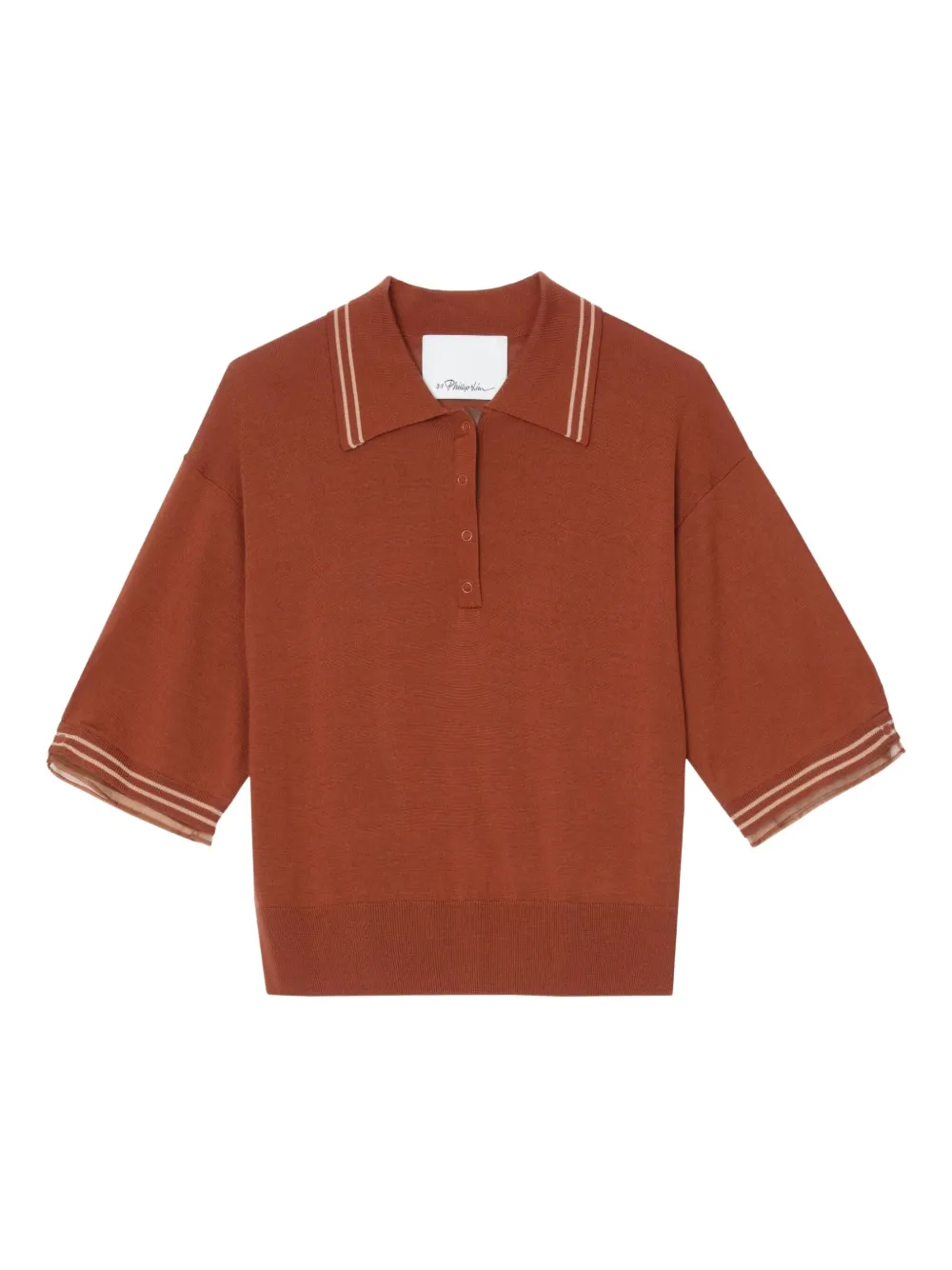 3.1 Phillip Lim Short-sleeve Wool Polo Shirt In Orange