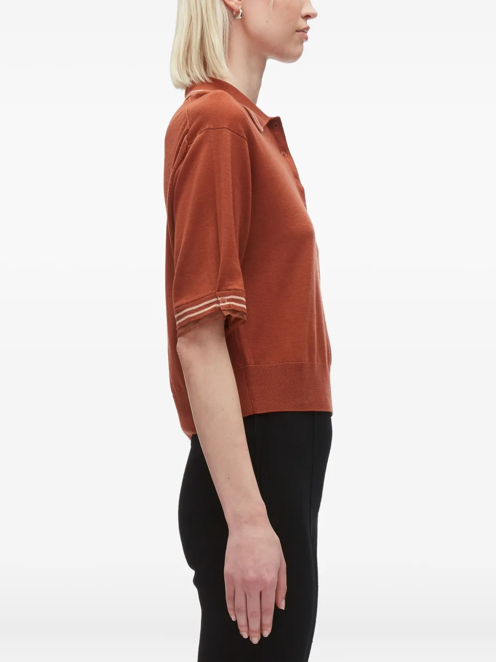 3.1 Phillip Lim Short-sleeve Wool Polo Shirt In Orange