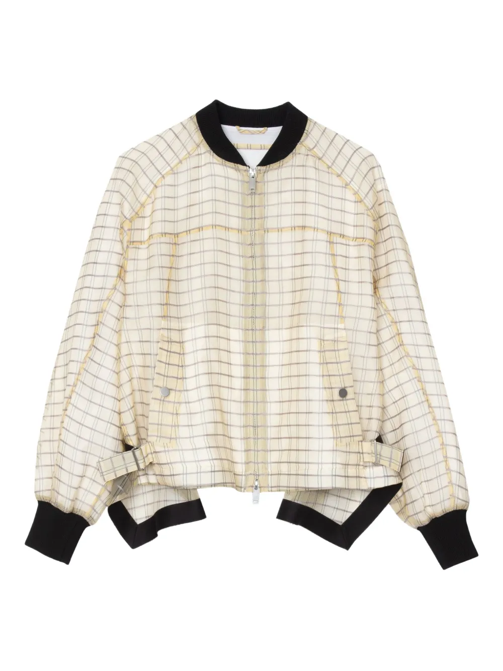 3.1 Phillip Lim checked belted bomber jacket - ニュートラル 3.1 Phillip Lim checked belted bomber jacket - ニュートラル