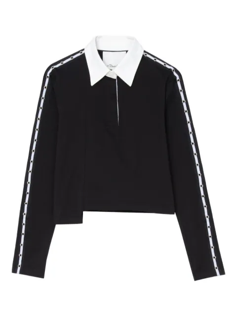 3.1 Phillip Lim panelled eyelet-detail polo top