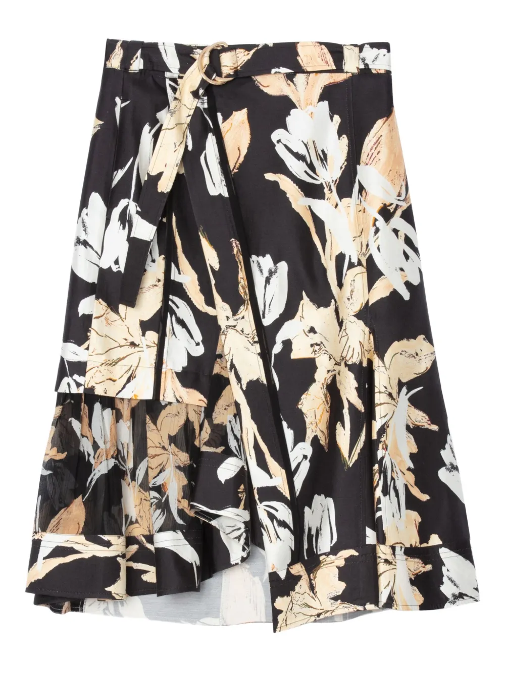 3.1 Phillip Lim floral-print ruffled skirt - ブラック 3.1 Phillip Lim floral-print ruffled skirt - ブラック