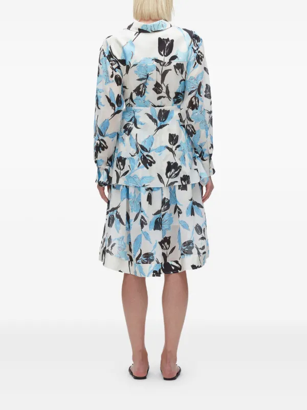 3.1 Phillip Lim フローラル ベルテッド ドレス | ニュートラル