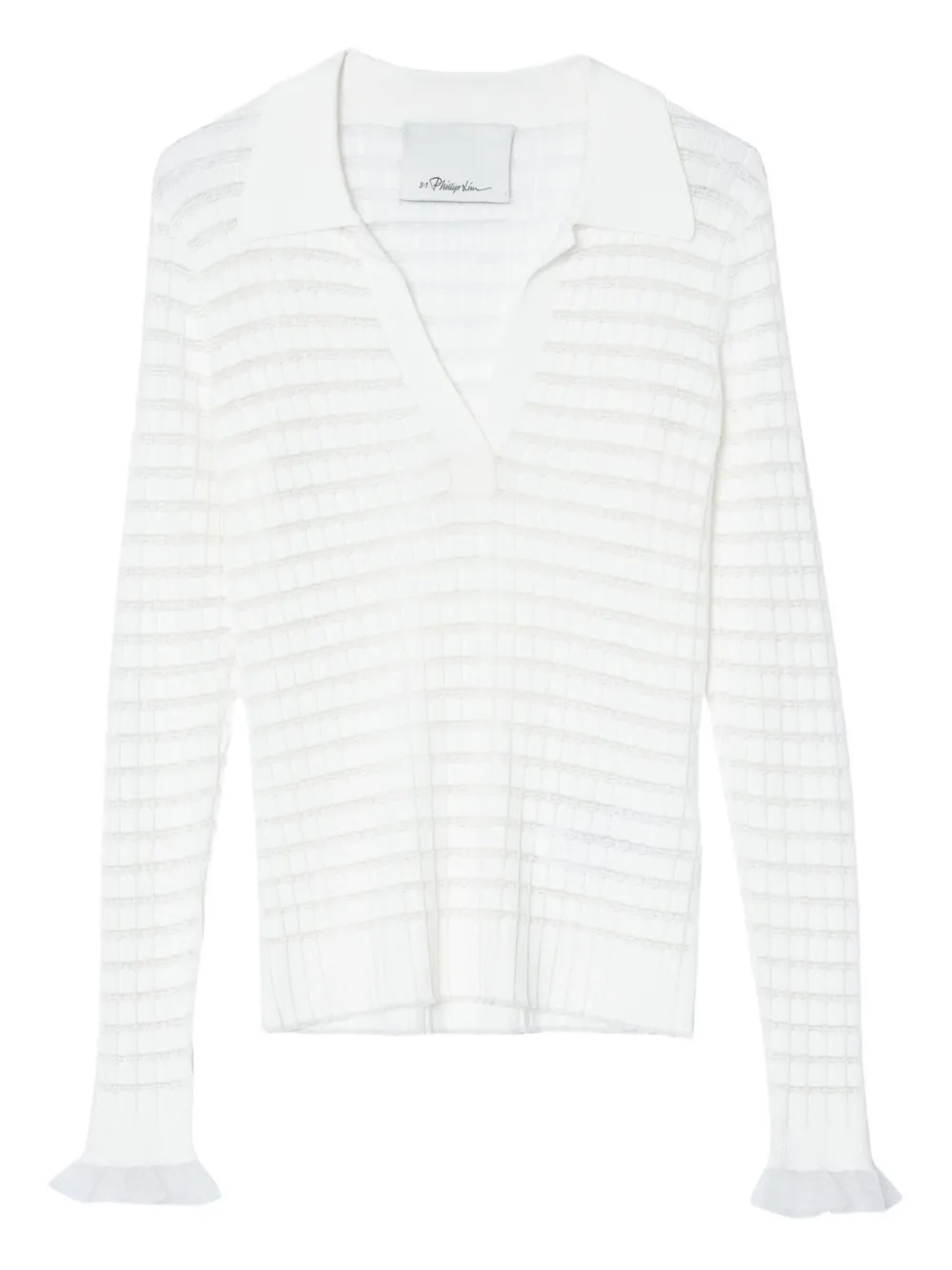 3.1 Phillip Lim ribbed-knit polo-neck top - ニュートラル 3.1 Phillip Lim ribbed-knit polo-neck top - ニュートラル