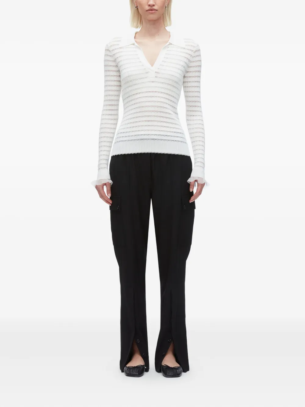 3.1 Phillip Lim ribbed-knit polo-neck top Beige