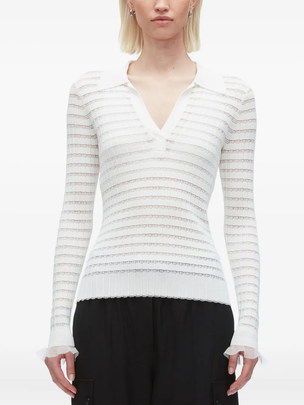 3.1 Phillip Lim ribbed-knit polo-neck top Beige