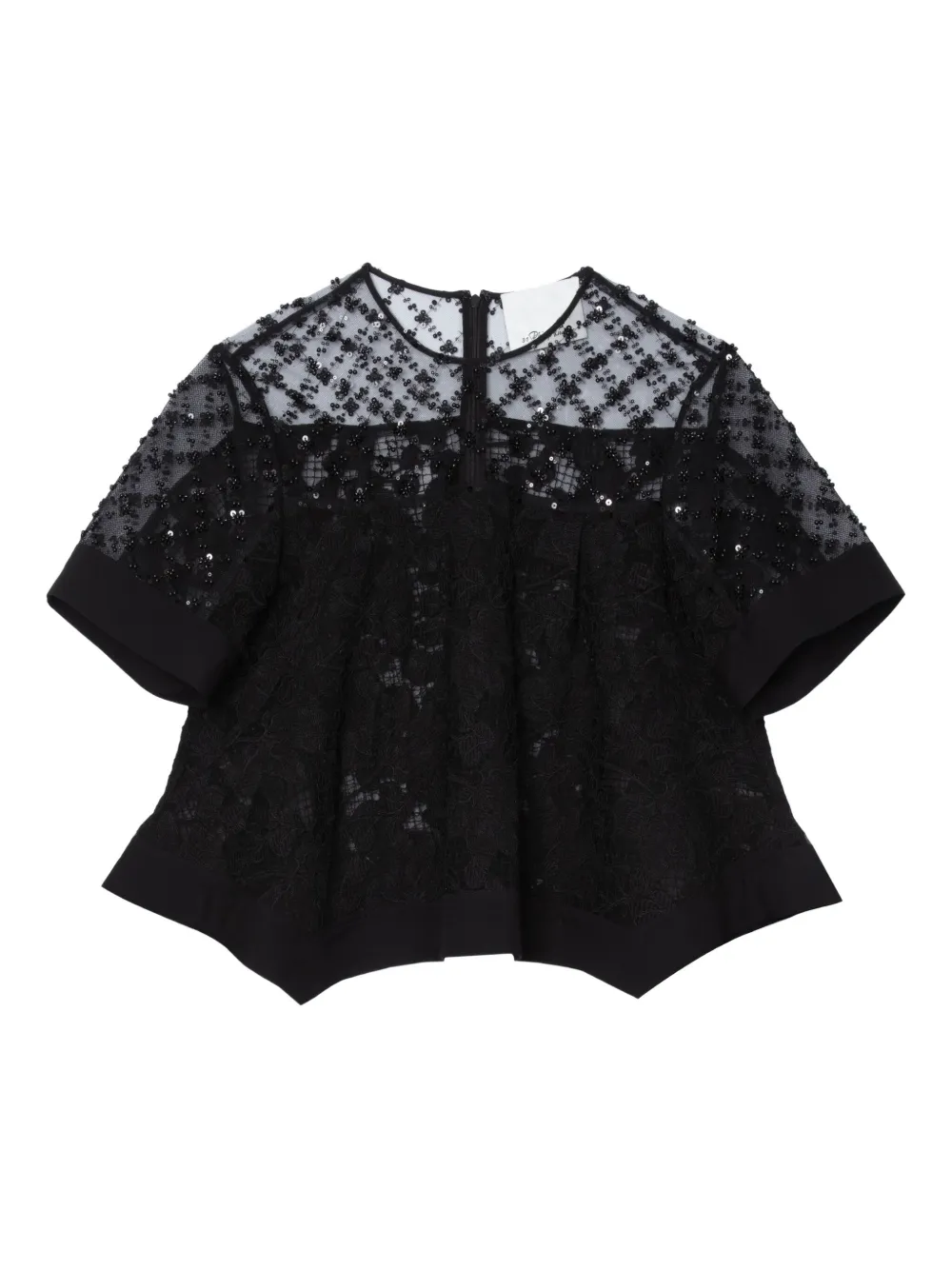 3.1 Phillip Lim beaded lace top Zwart