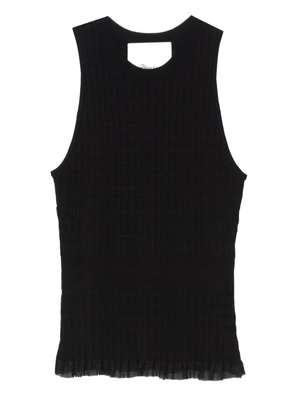 3.1 Phillip Lim Ribbed-knit Ruffled Top In Black