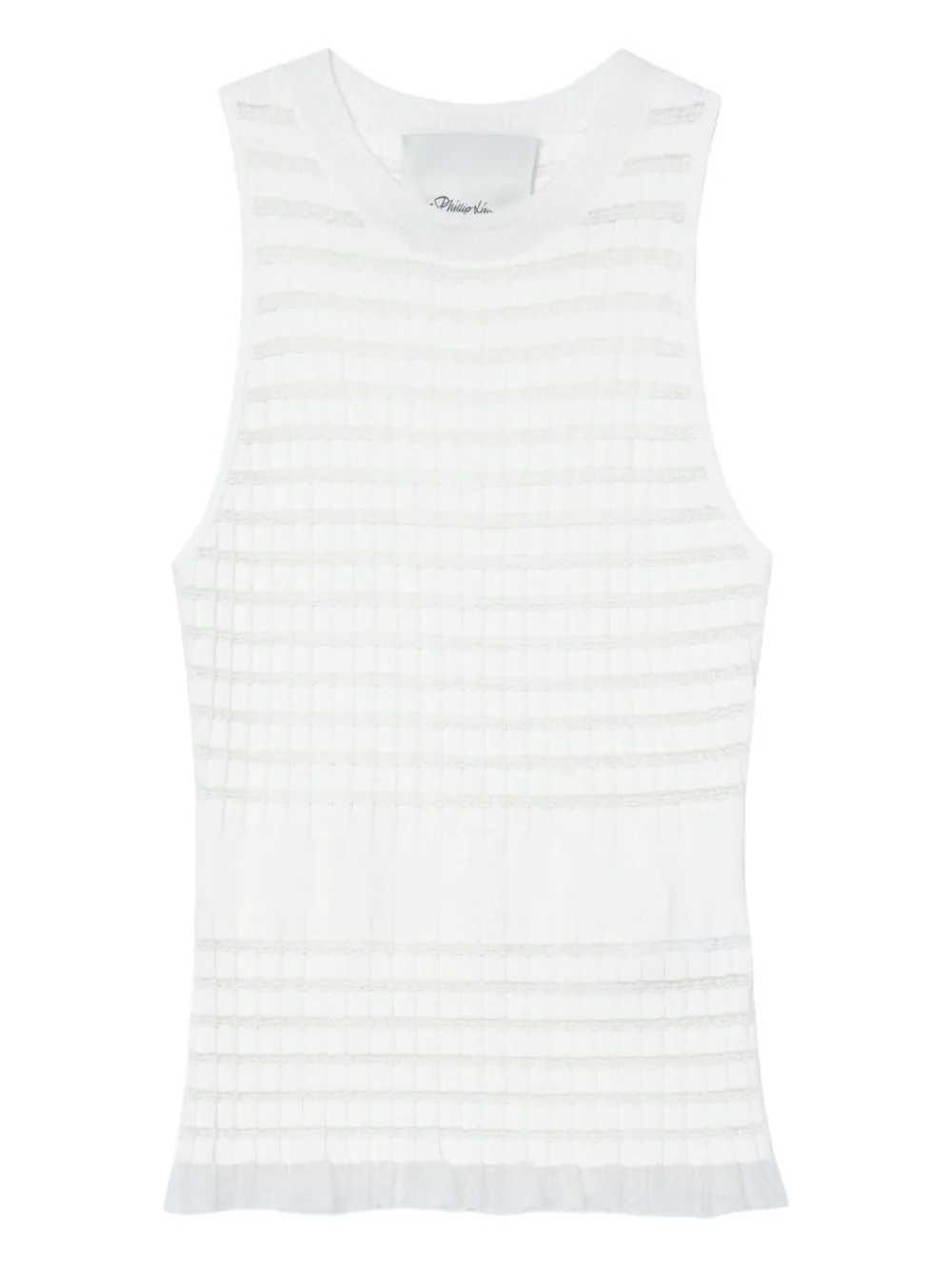 3.1 Phillip Lim ribbed-knit ruffled top - ニュートラル 3.1 Phillip Lim ribbed-knit ruffled top - ニュートラル