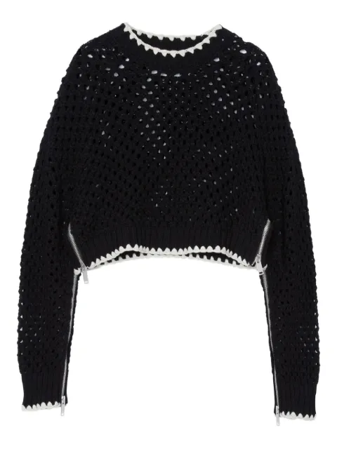 3.1 Phillip Lim crochet-detail zip-cuff sweater