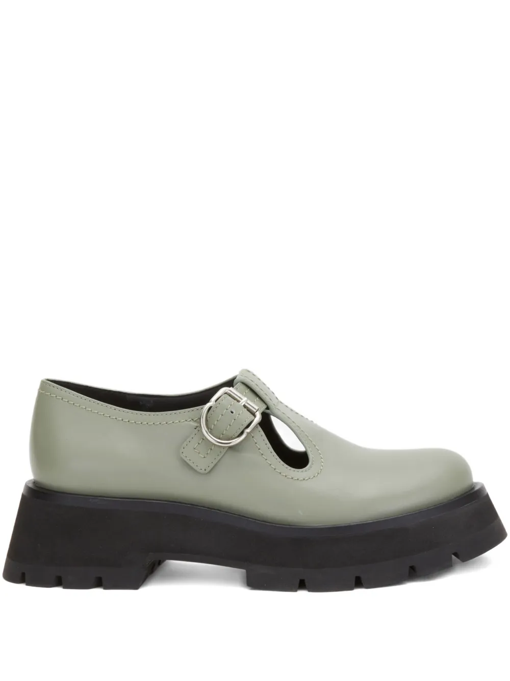 3.1 Phillip Lim buckle T-bar loafers Green