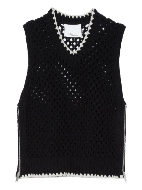 3.1 Phillip Lim crochet-detail zip-side knit vest