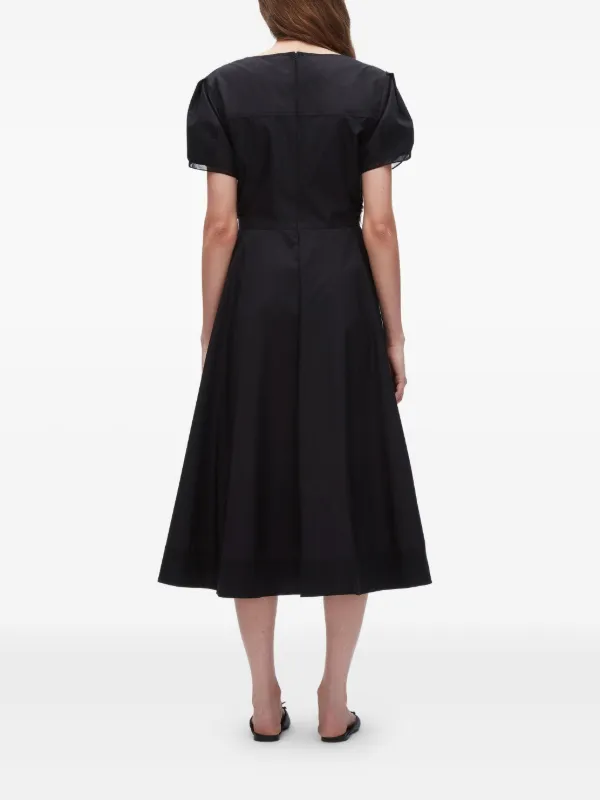 short sleeve t shirt midi dress Black Short Sleeve Side Slit T-Shirt Midi Dress