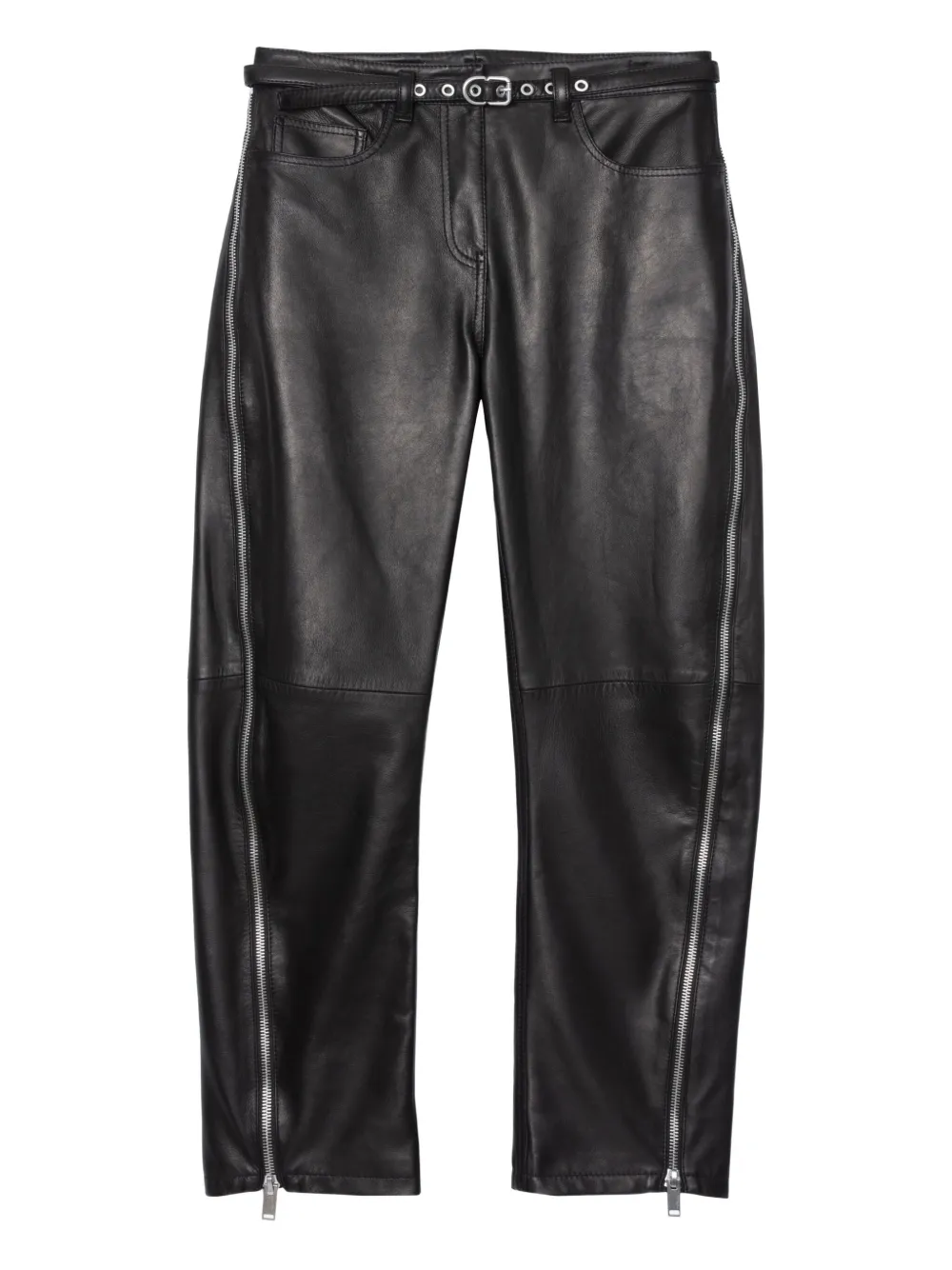 3.1 Phillip Lim zip-detail leather trousers Zwart
